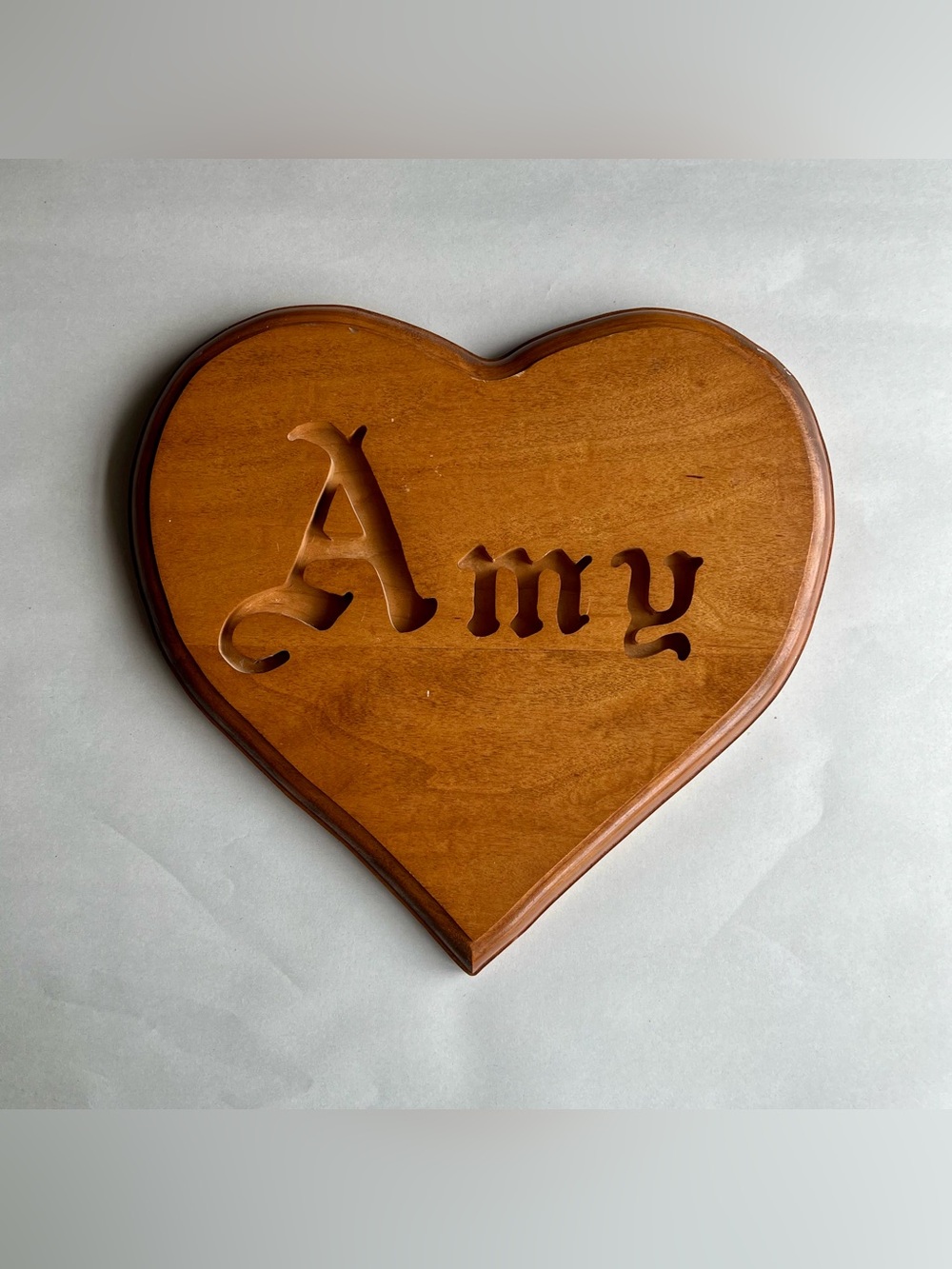 Vintage Handmade Personlized Amy Wall Hanging Wooden Plaque 10x9”